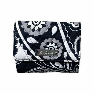 Beautiful Vera Bradley Black/Grey/White Tri-Fold Wallet